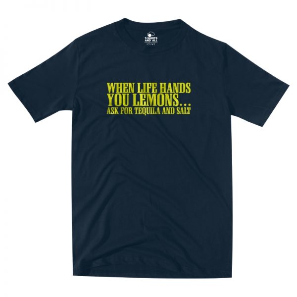 lemons navy blue t-shirt