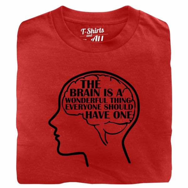 the brain is a wonderfull red t-shirt