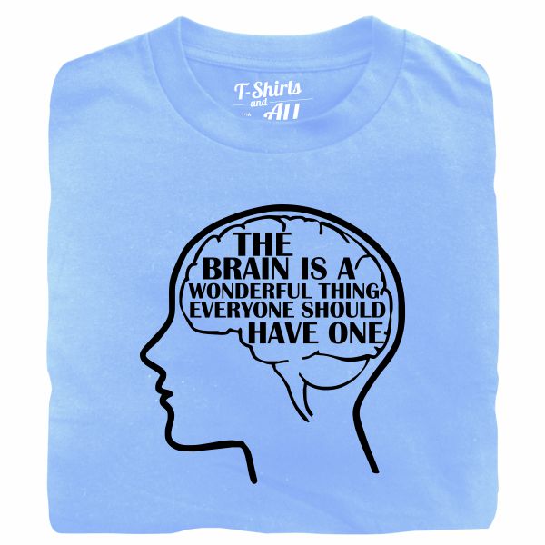 the brain is a wonderfull sky blue t-shirt