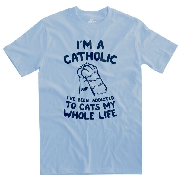 im a catholic man sky blue t-shirt
