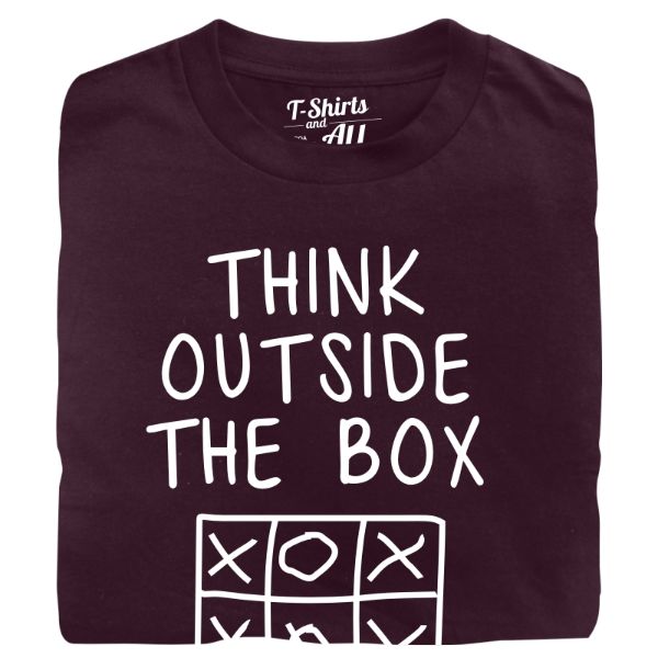 think outside the box Man t-shirt burgundy t-shirt