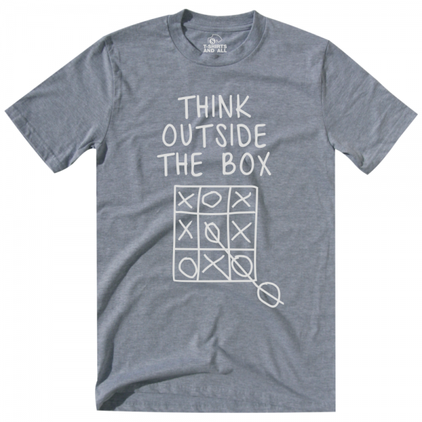 think outside the box man heather grey t-shirt