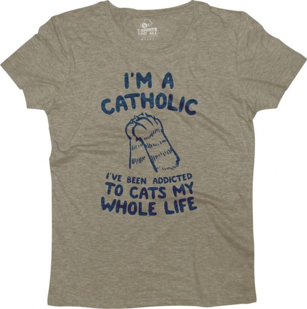 catholic woman heather grey t-shirt