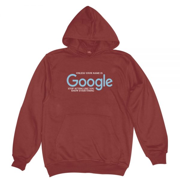 google burgundy man hoodie