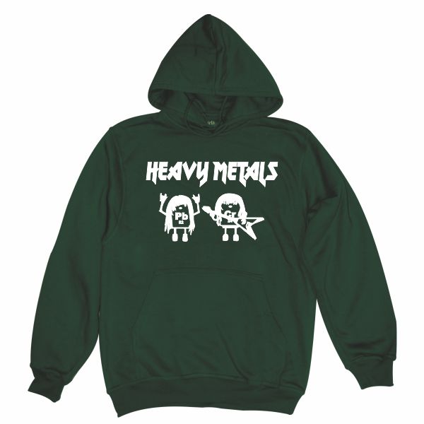 Heavy metals man botlle green hoodie