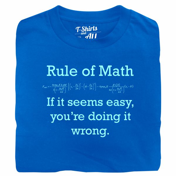 Rule of math man royal blue t-shirt