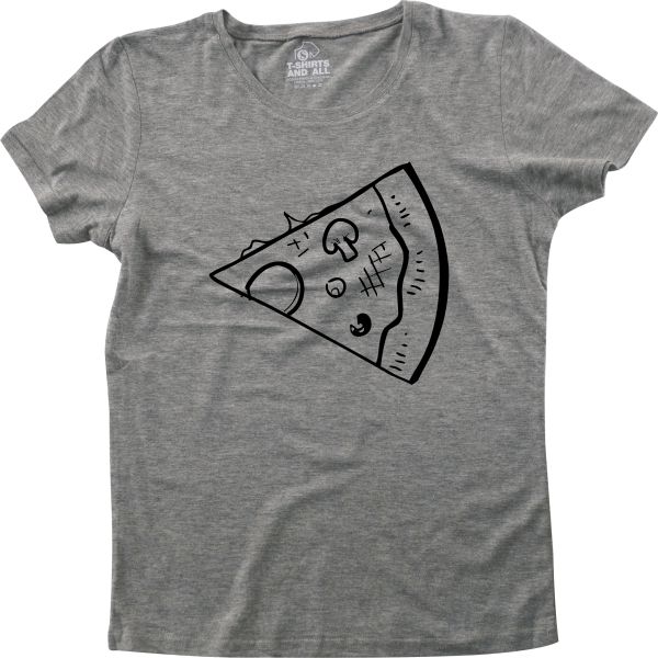 fatia de pizza couple heather grey t-shirt