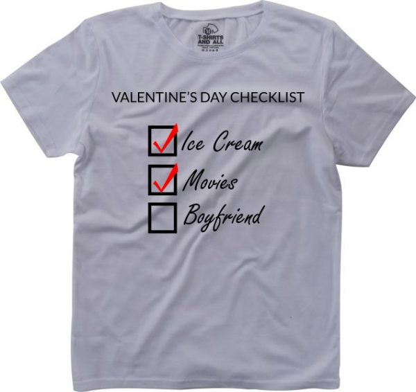 valentine's day check list girls white t-shirt