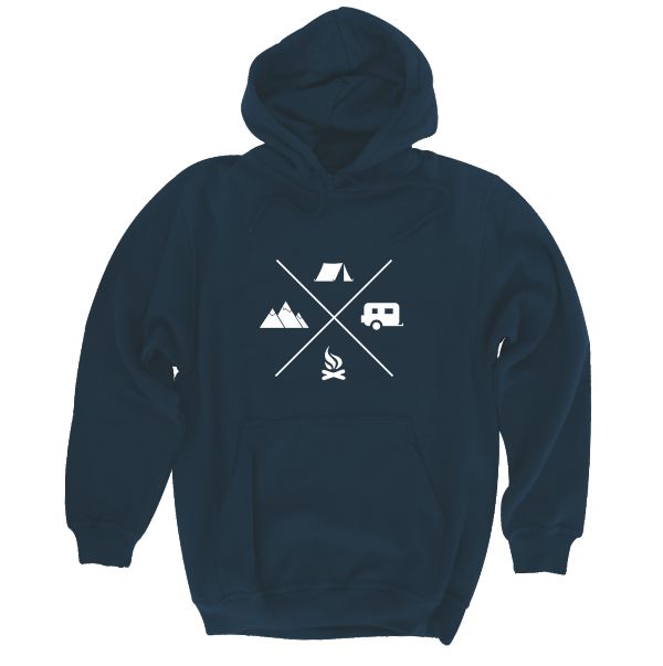 camping navy hoodie