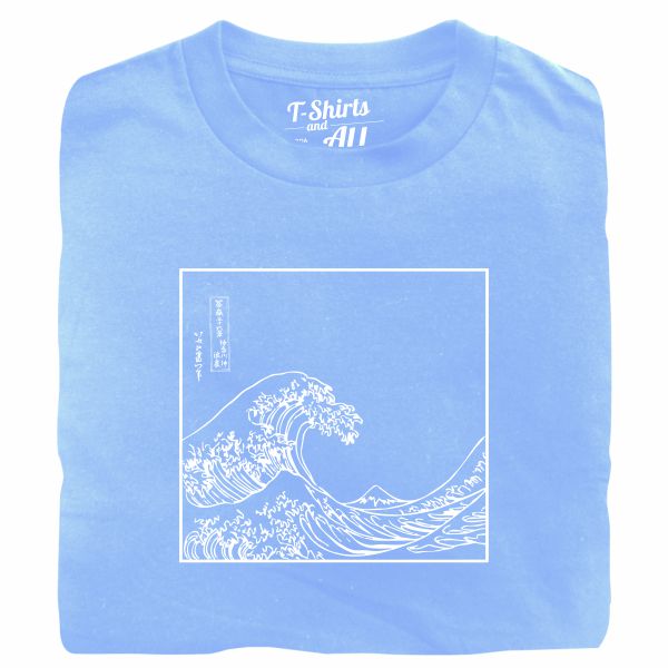 the great wave sky blue tshirt
